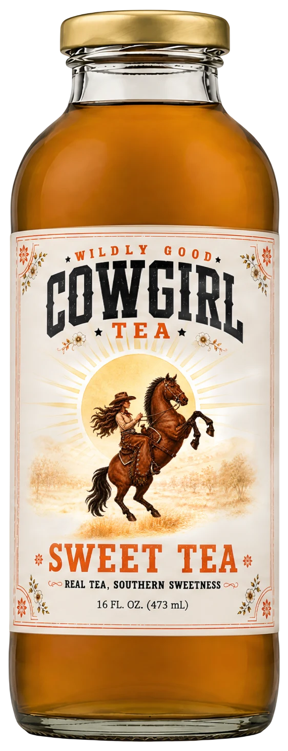 Sweet Tea, 16 fl. oz. Cowgirl Tea bottle