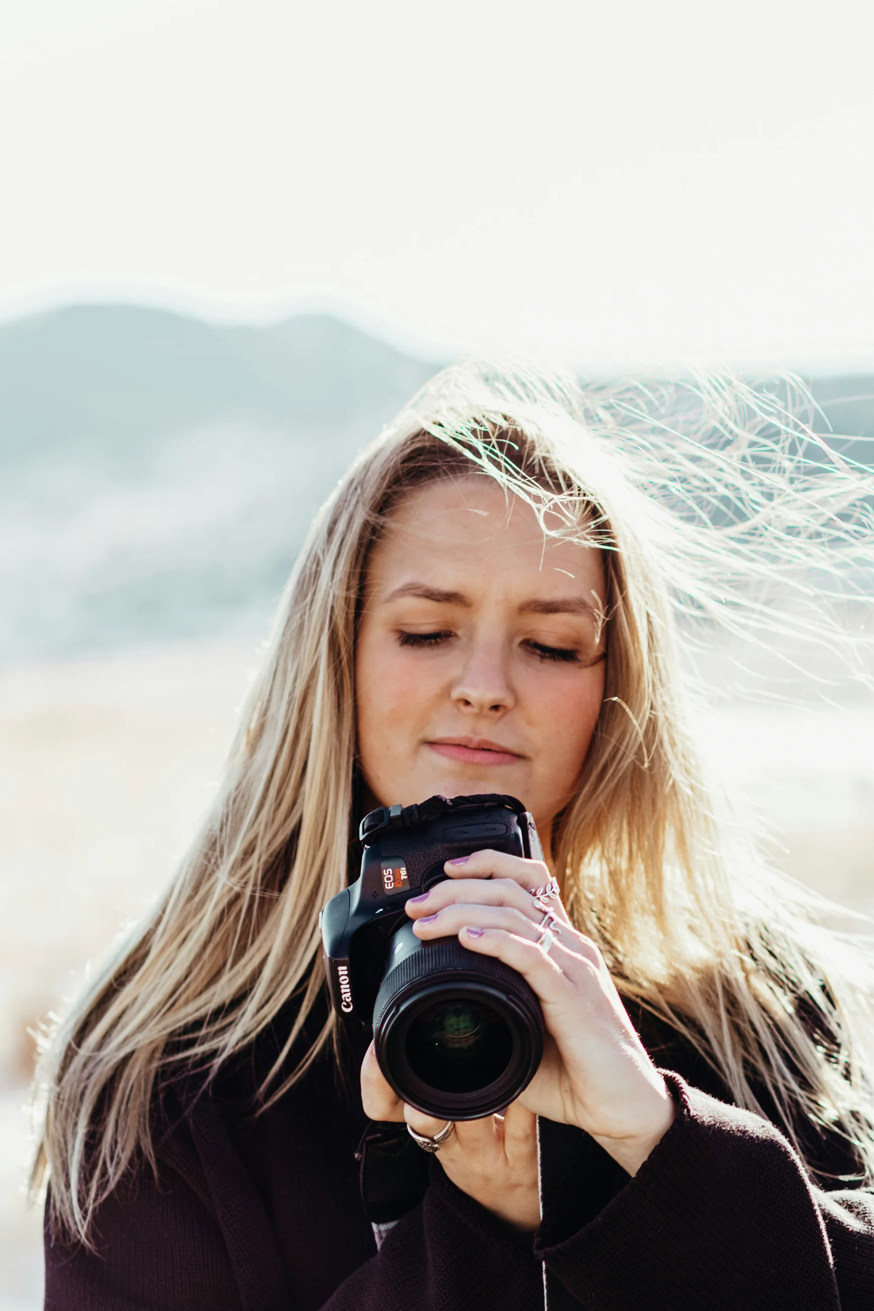 Woman holding a camera